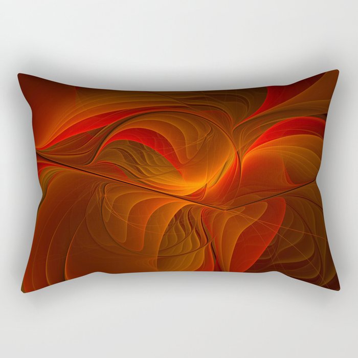 Warmth, Abstract Fractal Art Rectangular Pillow