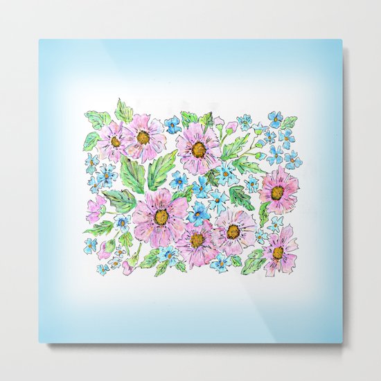 Colorful floral pattern . 1 Metal Print