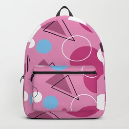Geometric Pink Backpack | Shape, Pattern, Pink, Shapes, Lines, Dots, Digital, Triangle, Colorful, Black 