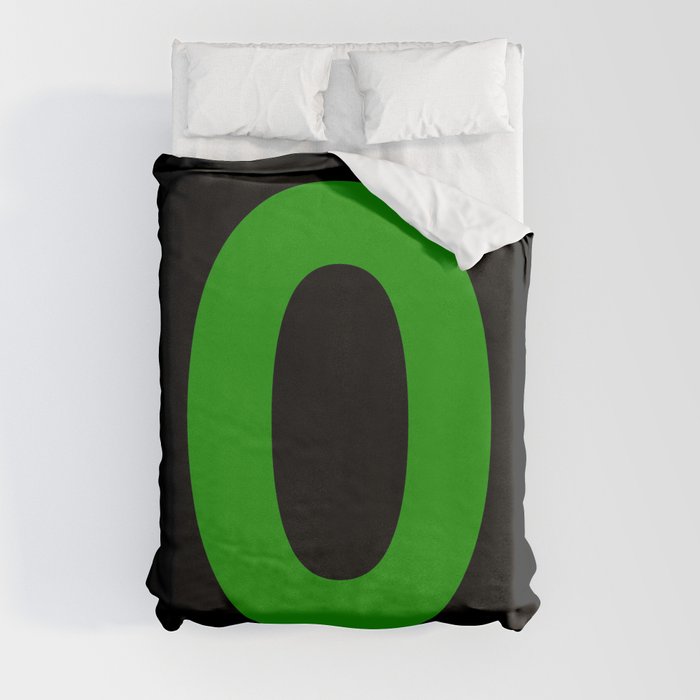 Number 0 (Green & Black) Duvet Cover