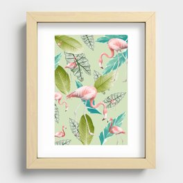 Pastel Flamingo Oasis #1 #tropical #wall #art #society6 Recessed Framed Print