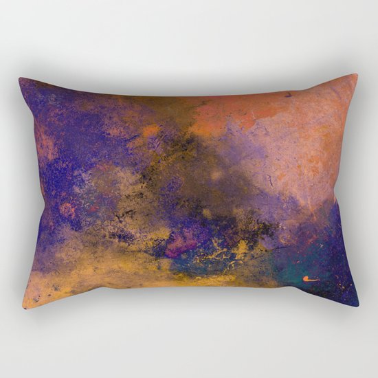 Inner Peace - Orange, red, blue, pastel, textured painting Rectangular Pillow