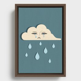 Sad Cloud Framed Canvas