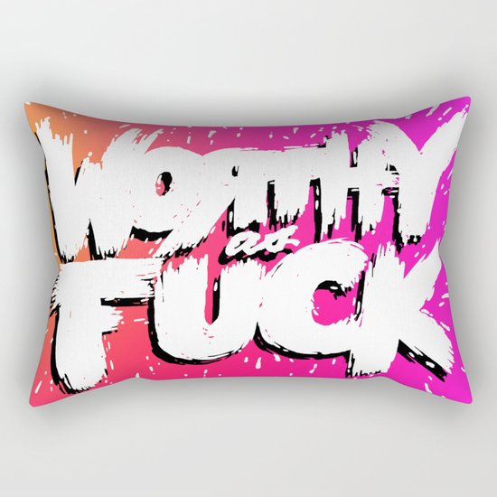 Worthy As Fuck, Rainbow Rectangular Pillow