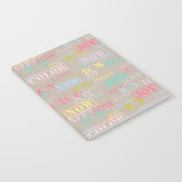 Enjoy The Colors - Colorful typography modern abstract pattern on taupe background Notebook
