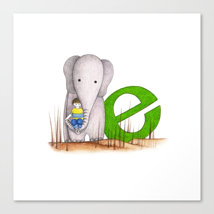 e is for elephant Canvas Print