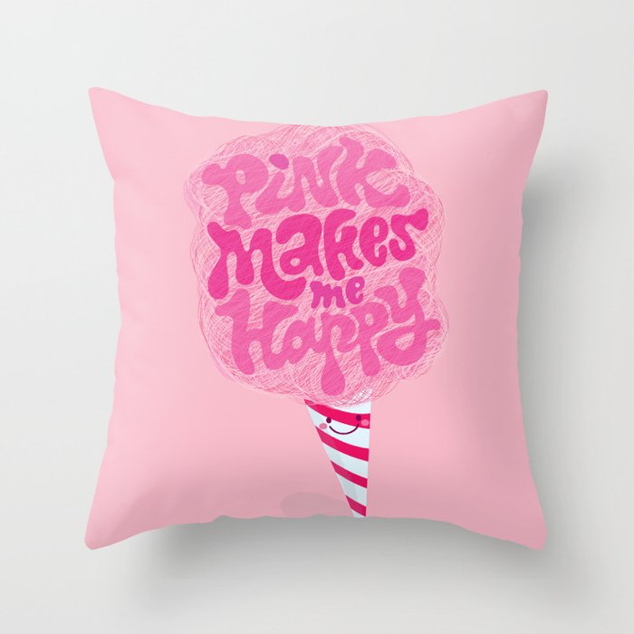 cotton candy pinkaholic Throw Pillow
