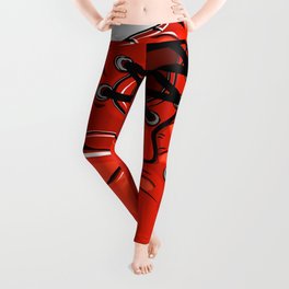 Red boxing gloves hanging on a nail Leggings