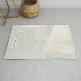 Relief [1]: an abstract, textured piece in white by Alyssa Hamilton Art Rug