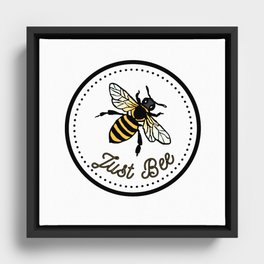 Bumblebees and Polka Dots Framed Canvas