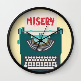 Misery, Horror, Movie Illustration, Stephen King, Kathy Bates, Rob Reiner, Classic book, cover Wall Clock