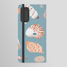 Vintage sea shell flat illustration pattern Android Wallet Case