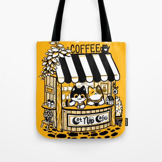  Cat  Nap Cafe Tote Bag by cuhelski Society6
