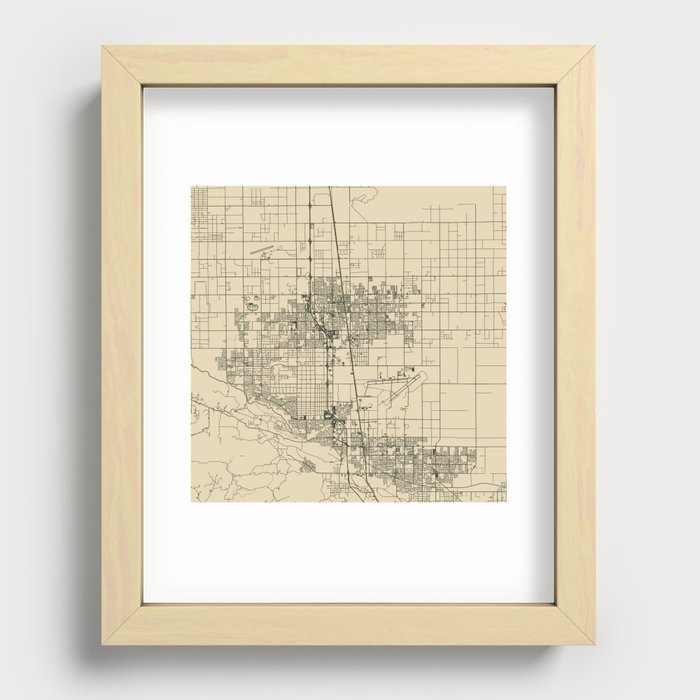 Lancaster, USA - Vintage City Map - United States of America Recessed Framed Print