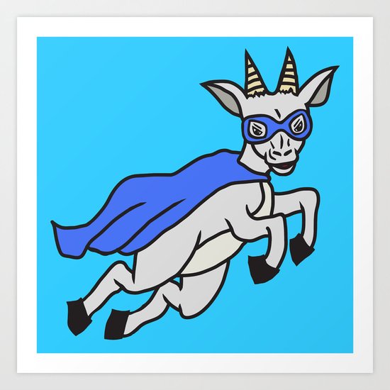 The Mighty Flash Goat Art Print