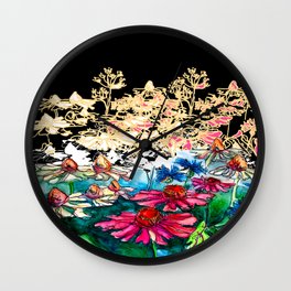 Echinacea meadow Wall Clock