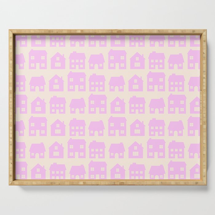 Little Scandi Houses in Pink Serving Tray