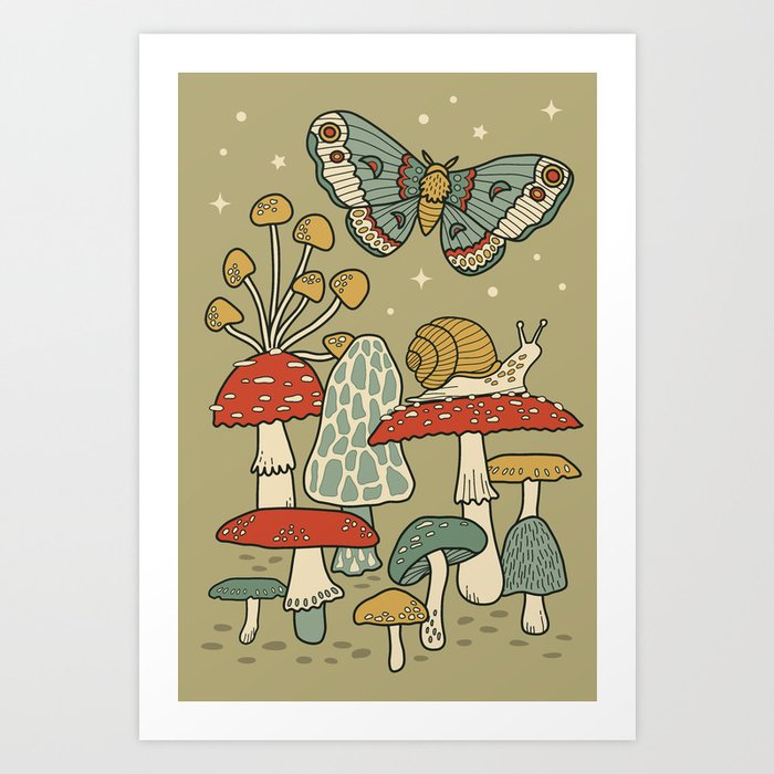 Mushroom Garden Art Print