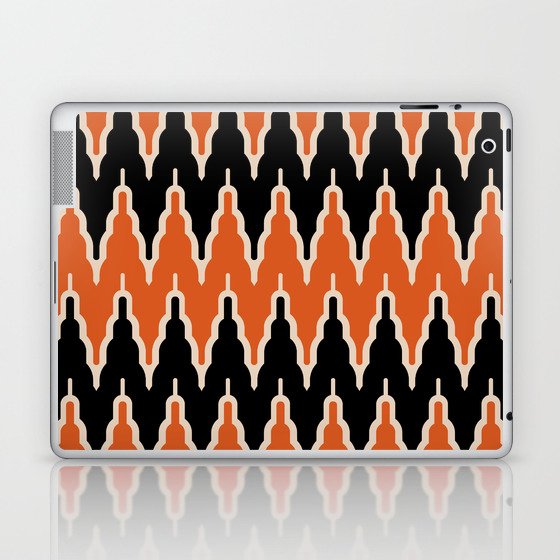 Chevron Pattern 533 Black and Orange Laptop & iPad Skin