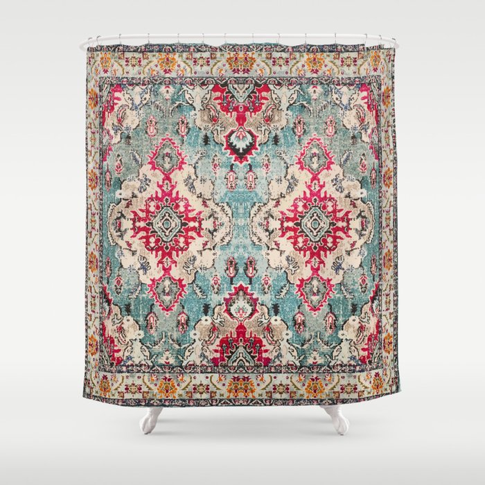 N132 - Heritage Oriental Traditional Vintage Moroccan Style Design Shower Curtain