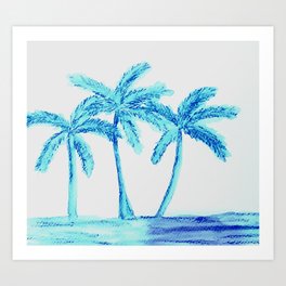 Watercolor palms #2 Art Print