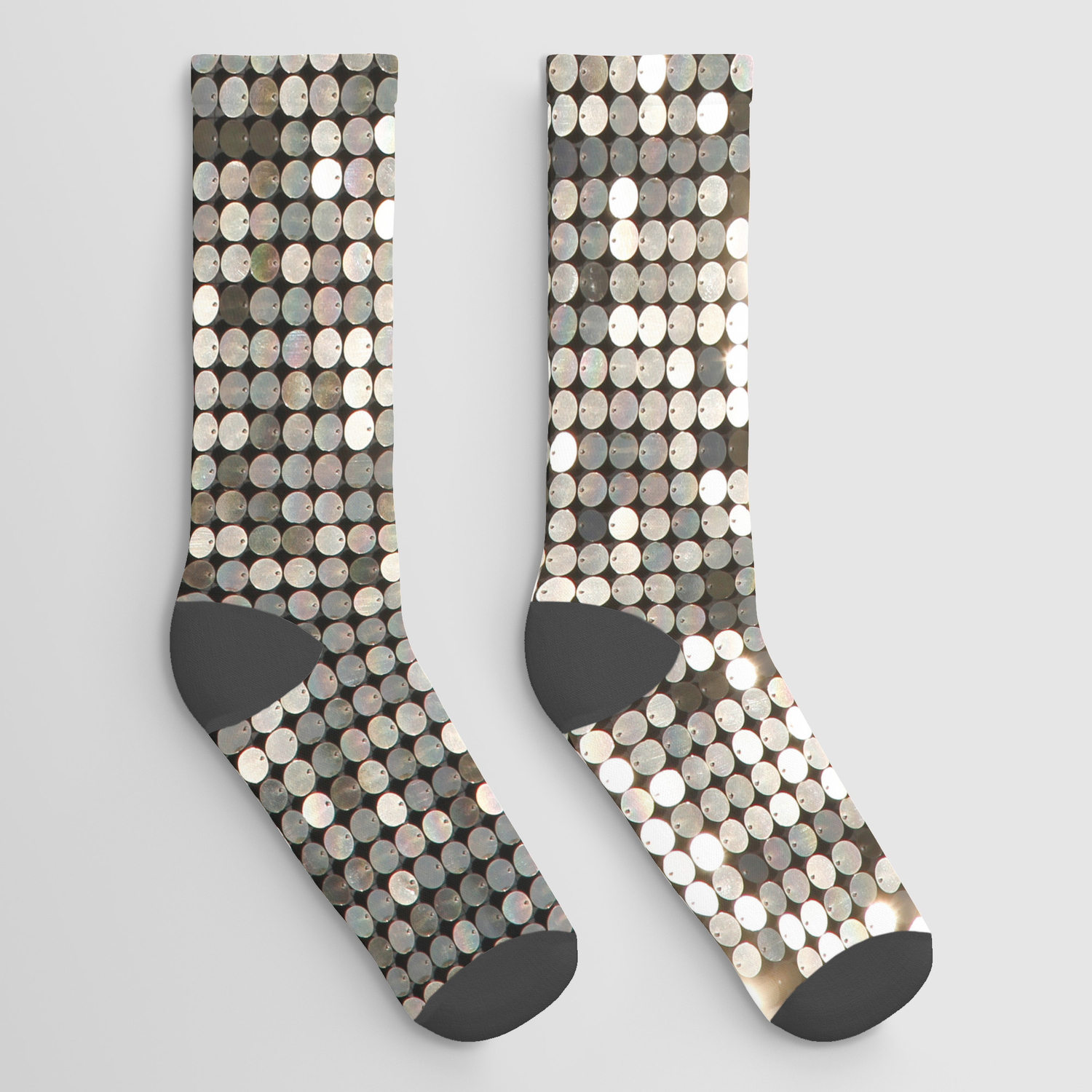 Consider ink Bargain Silver Metallic Glitter sequins Socks by newyorker01 | Society6
