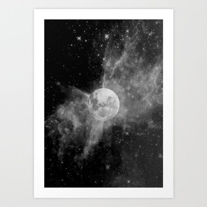 Monochrome Moon Art Print