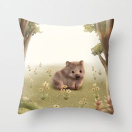 Brownie The Wombat Throw Pillow