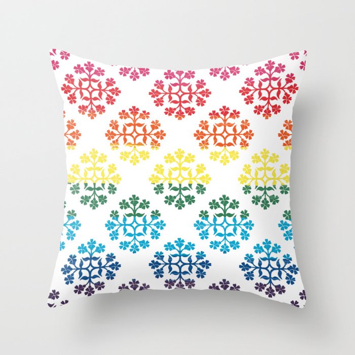 LGBTQIA+ Pride Flag Rainbow Ornamental Tile Design Throw ...