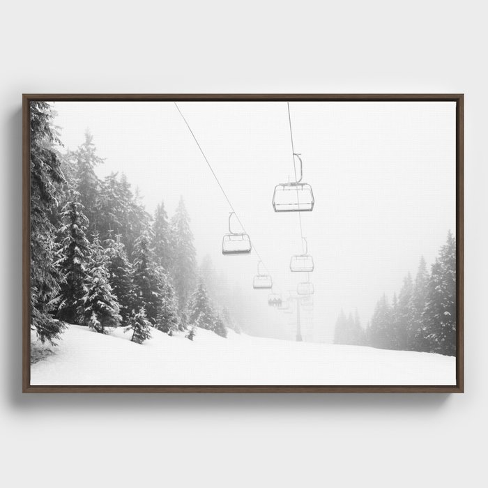 Ski Gondolas , Ski Lift Framed Canvas