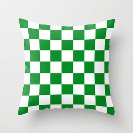 Green Checkered Pattern Throw Pillow