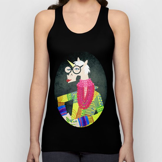 Iris the Unicorn of Fashion Unisex Tank Top