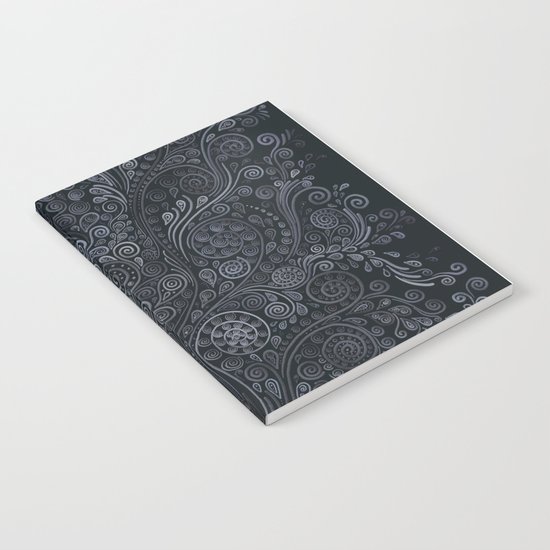3D ornaments, soft blue Notebook