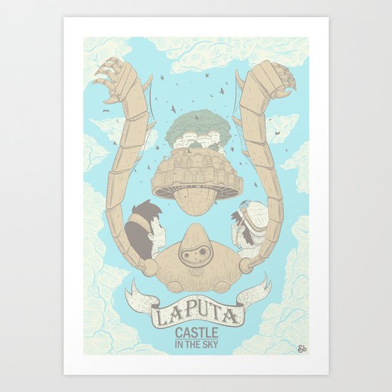 Laputa Castle in the Sky Art Print