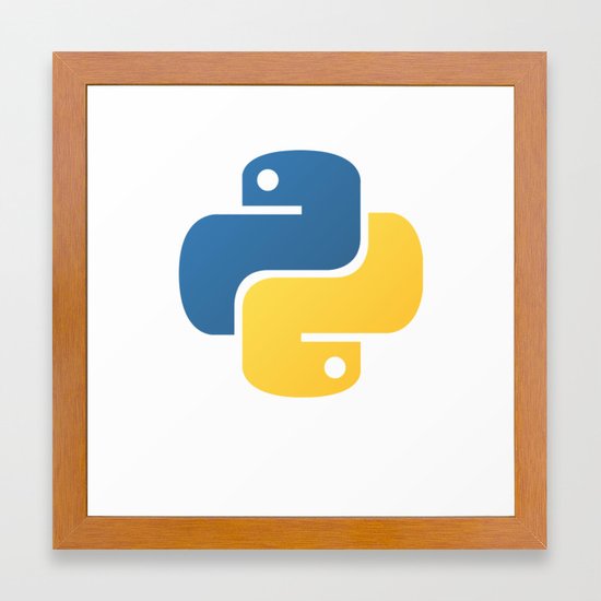 Python Official Logo Scripting Programming Language Framed Art Print by ...
