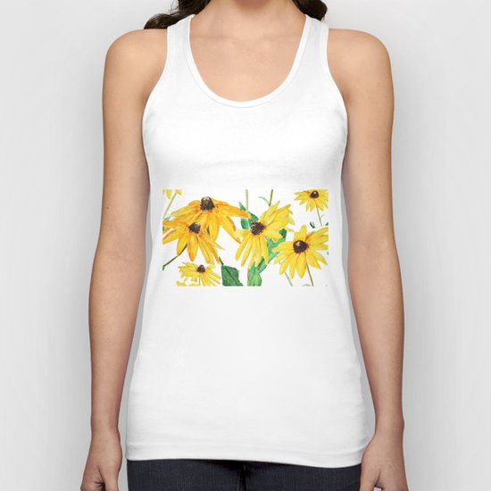 yellow sun choke flower Unisex Tank Top