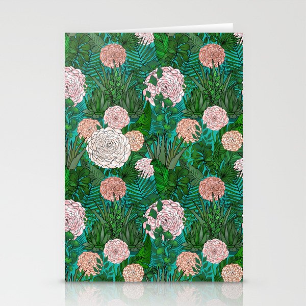 Camellia Blooms in a Lush Desert Garden  Stationery Cards