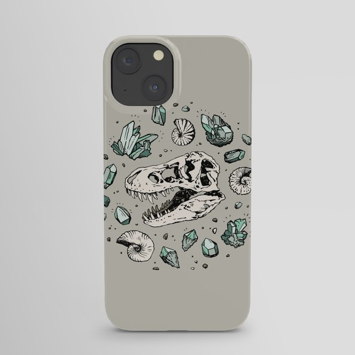 Geo-rex Vortex | Aquamarine | Dinosaur Skull Fossil Art iPhone Case