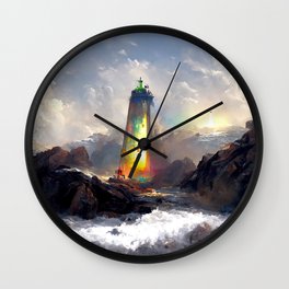 Lighthouse Art - A Ray of Light B Wall Clock