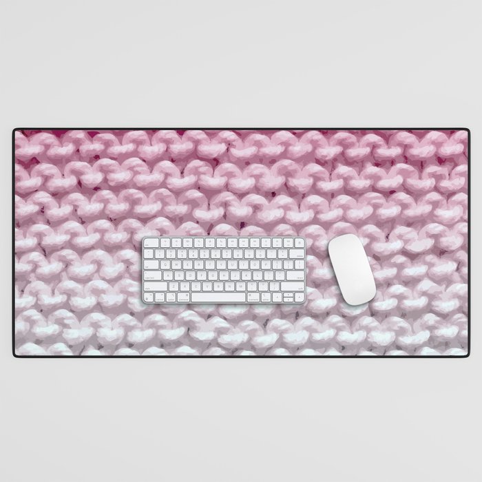 Large Ombre Nude Pink Gray Knitting Watercolor Texture #society6 #decor #pink #popart  Desk Mat