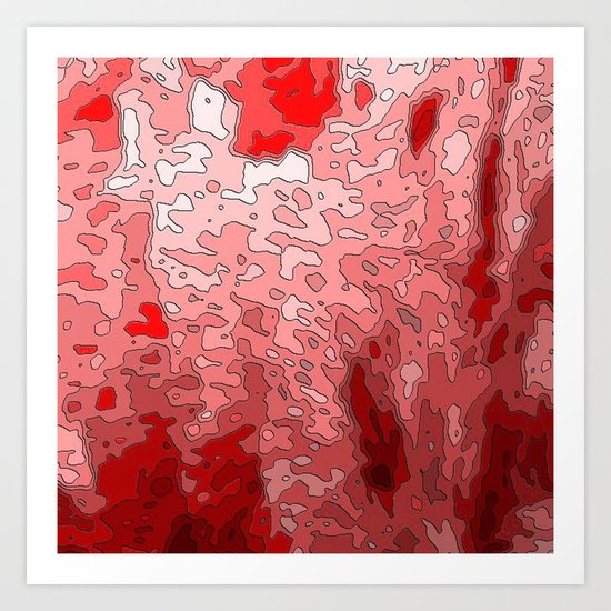 Abstract maps,red Art Print