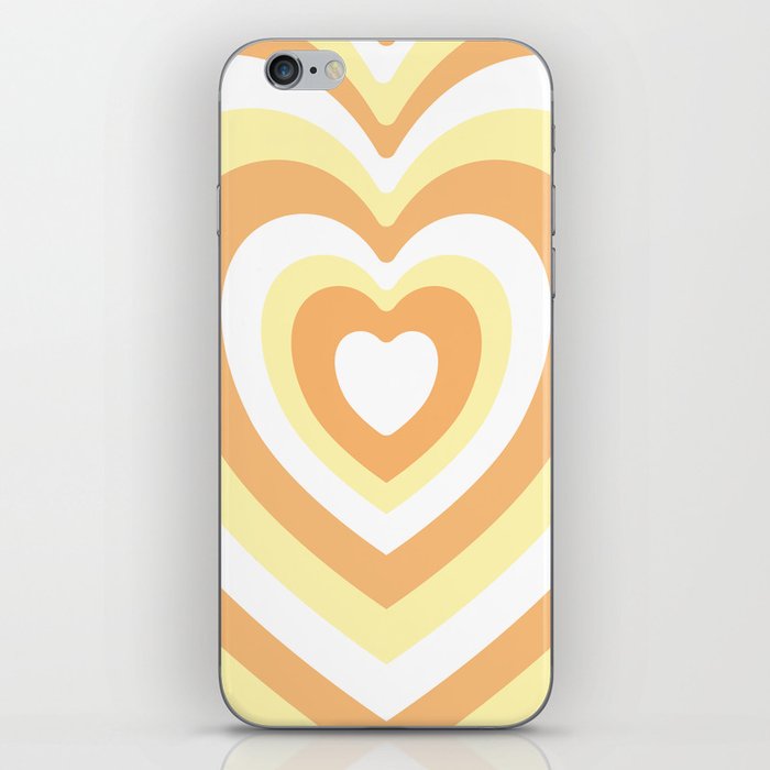 Orange and Yellow Heart Shape iPhone Skin