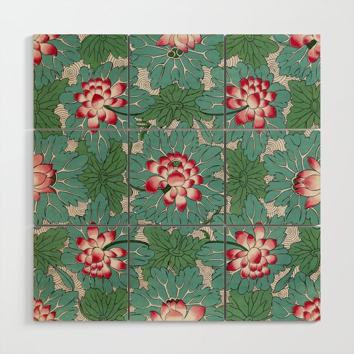 Chinese Floral Pattern 19 Wood Wall Art