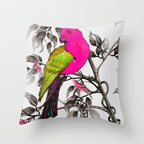 King Parrot Throw Pillow