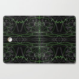 Liquid Light Series 8 ~ Green & Grey Abstract Fractal Pattern Cutting Board