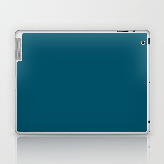 Dark Blue Solid Color Pairs Pantone Deep Lagoon 19-4540 TCX Shades of Blue Hues Laptop & iPad Skin
