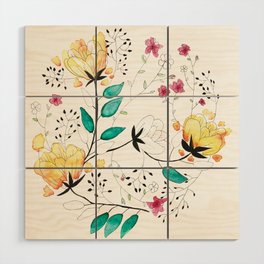 Colorful Flower Dance Wood Wall Art