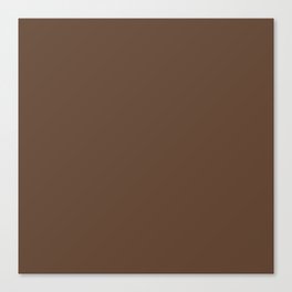 DARK BROWN solid color.  Earthy color plain pattern Canvas Print