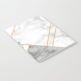 White, Grey and Gold Marble Notebook