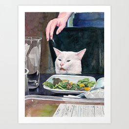Woman yelling at cat Meme #16 Art Print